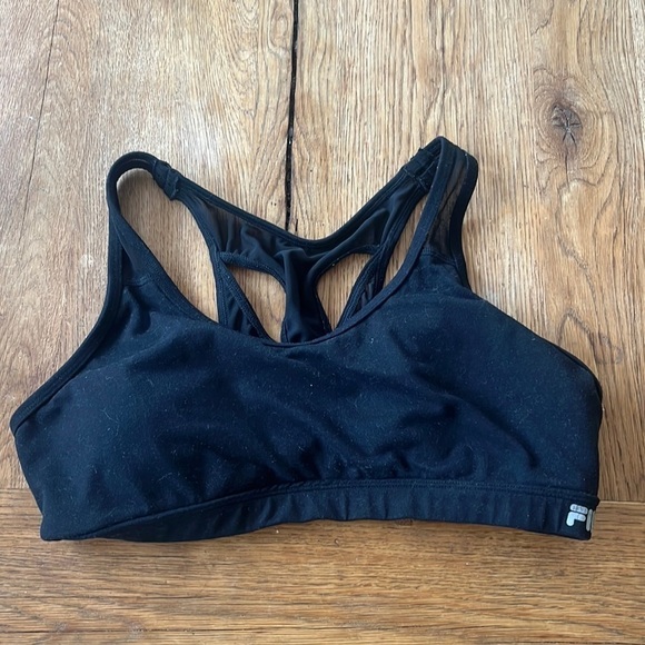 Fila Black Sports Bra Racer Back Size Medium - Picture 1 of 3